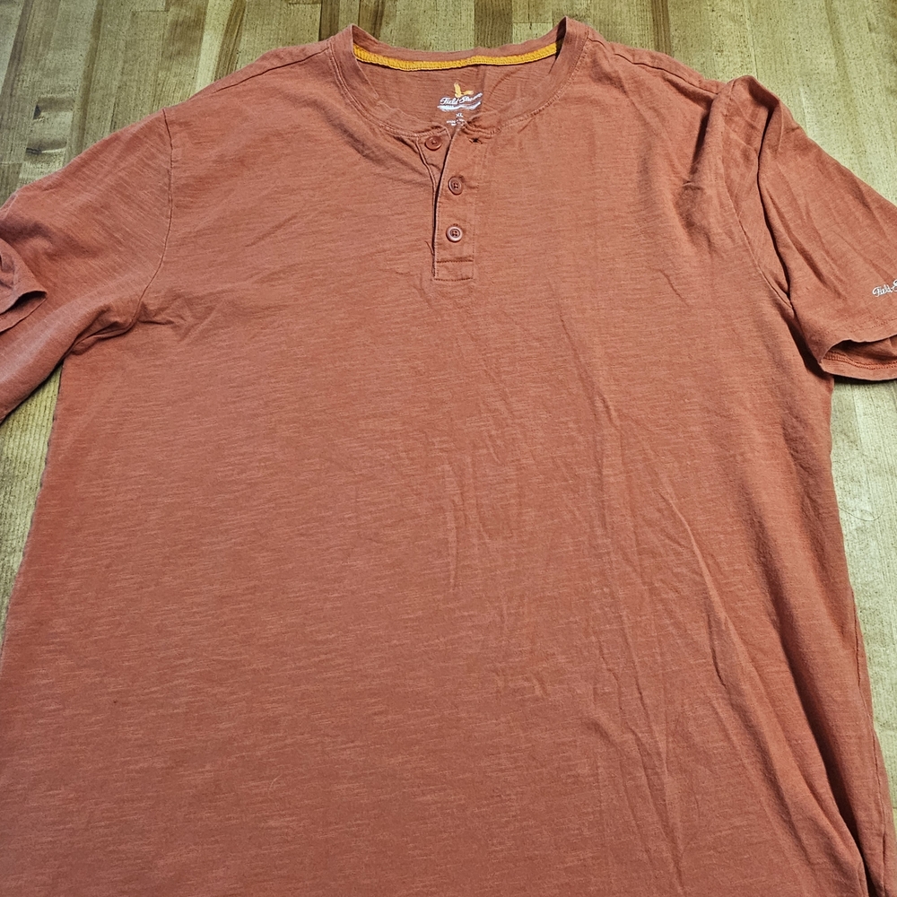 Field & Stream Men's Henley Shirt - Rust Orange